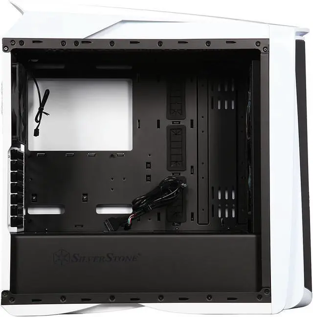 Alt view image 6 of 10 - SilverStone Primera Series SST-PM01WA-W white with blue LED Steel / Plastic ATX / Micro ATX Mid Tower Computer Case