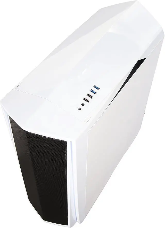 Alt view image 8 of 10 - SilverStone Primera Series SST-PM01WA-W white with blue LED Steel / Plastic ATX / Micro ATX Mid Tower Computer Case