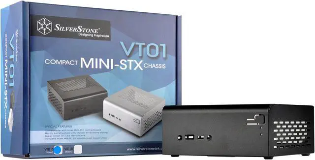 Alt view image 14 of 14 - SilverStone SST-VT01B Black 0.8mm SECC NUC Computer Case