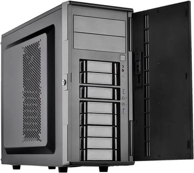 Alt view image 4 of 20 - SilverStone Case Storage Series SST-CS380 Black Plastic front door, steel body ATX Mid Tower Computer Case Standard PS2(ATX) Power Supply