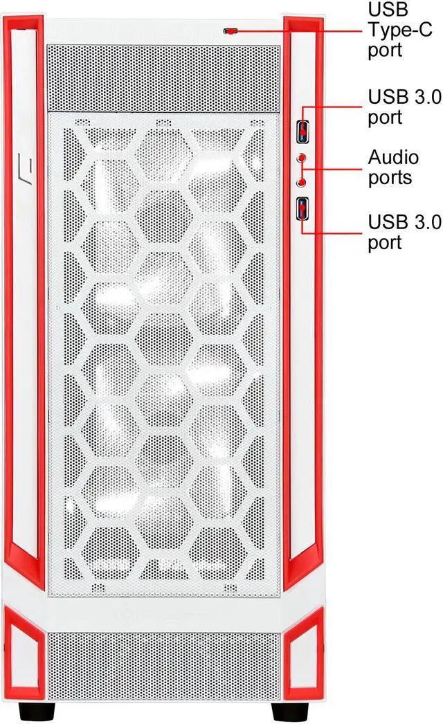 Alt view image 4 of 12 - SilverStone RL05 SST-RL05WR-W White / Red Steel / Plastic ATX Mid Tower Computer Case