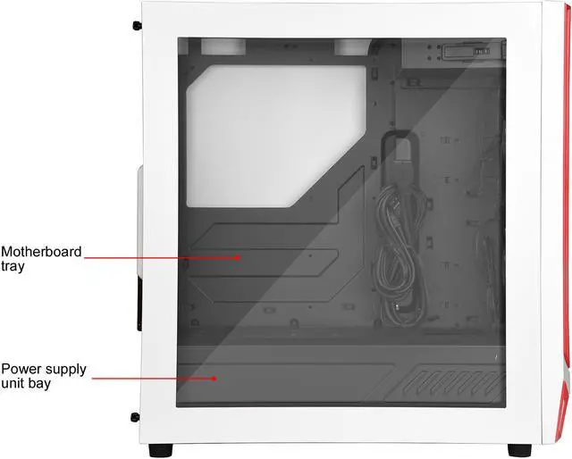 Alt view image 6 of 12 - SilverStone RL05 SST-RL05WR-W White / Red Steel / Plastic ATX Mid Tower Computer Case