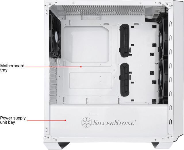 Alt view image 6 of 17 - SilverStone Primera Series PM02 SST-PM02W-G White Steel Front Panel, Steel Body, Tempered Glass Window ATX Mid Tower Computer Case Compatible PS2(ATX) Power Supply