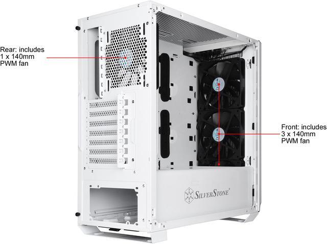 Alt view image 16 of 17 - SilverStone Primera Series PM02 SST-PM02W-G White Steel Front Panel, Steel Body, Tempered Glass Window ATX Mid Tower Computer Case Compatible PS2(ATX) Power Supply