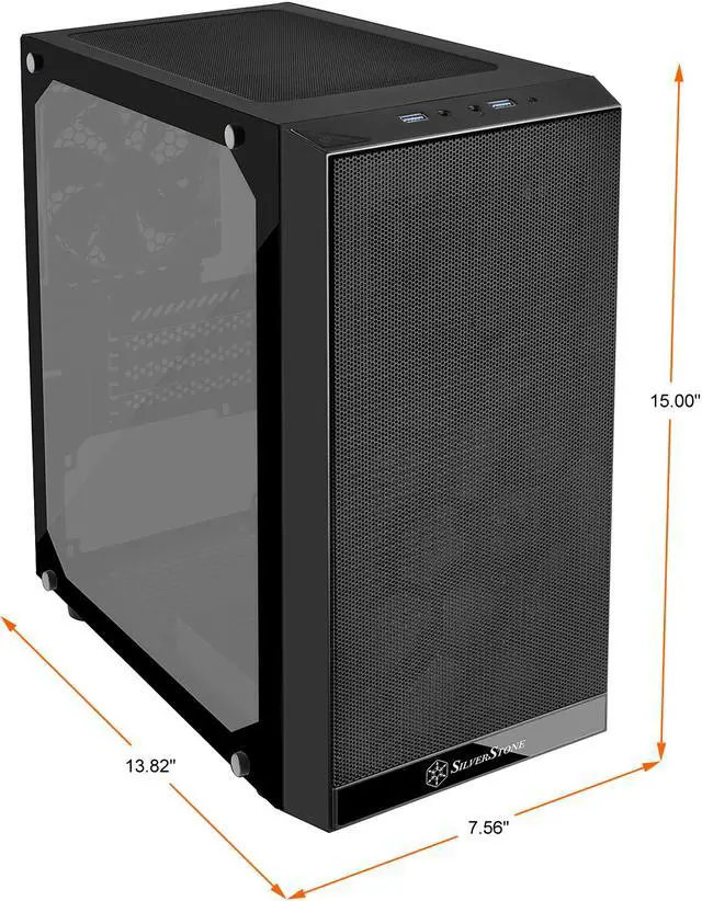 Alt view image 10 of 20 - SilverStone PS15 SST-PS15B-RGB Black Steel / Tempered Glass Micro ATX Tower Computer Case