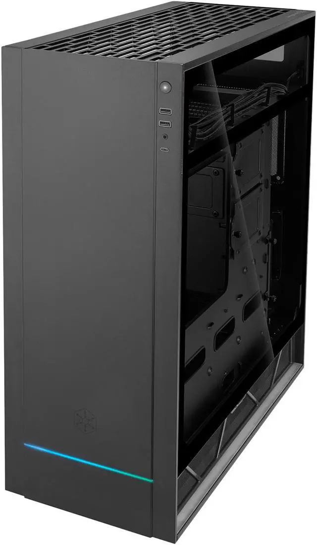 Alt view image 8 of 20 - SilverStone ALTA F1 SST-ALF1B-G Black Aluminuml / Steel / Tempered Glass ATX Mid Tower Computer Case