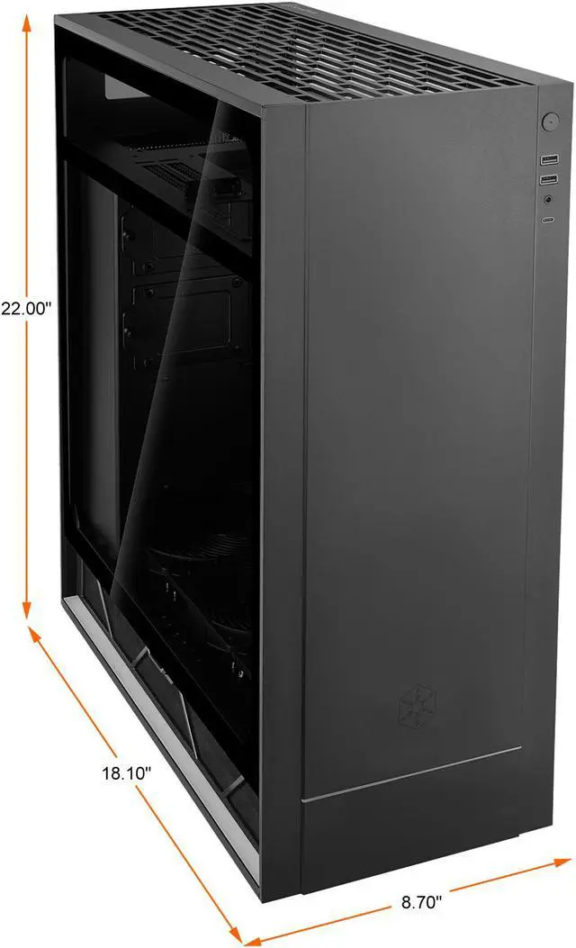 Alt view image 6 of 20 - SilverStone ALTA F1 SST-ALF1B-G Black Aluminuml / Steel / Tempered Glass ATX Mid Tower Computer Case