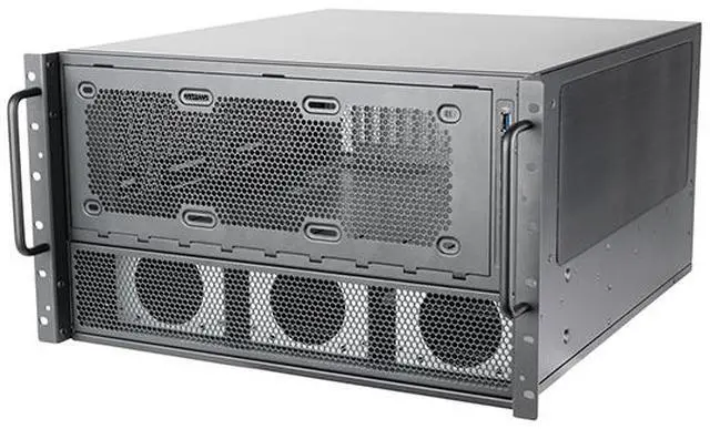 Alt view image 2 of 8 - SilverStone RM600 6U Rackmount Chassis featuring Dual PSU Compatibility and Triple 360mm Radiator Support
