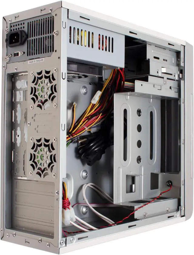 Alt view image 9 of 12 - Linkworld 617-C.88-P4 Gray/Beige Steel Micro ATX Mini Tower Computer Case 400W Power Supply