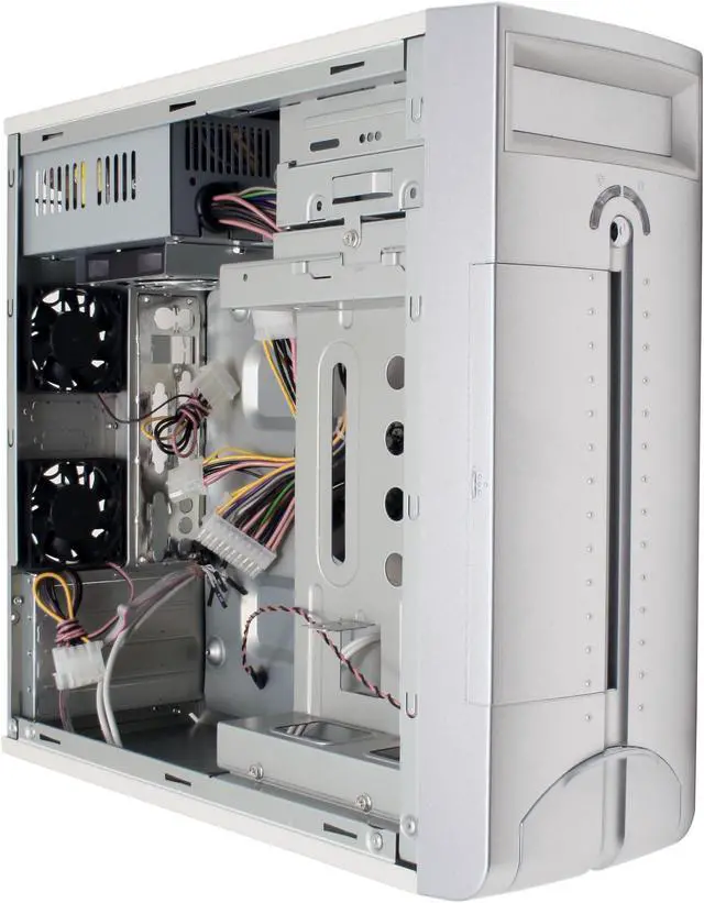 Alt view image 8 of 12 - Linkworld 617-C.88-P4 Gray/Beige Steel Micro ATX Mini Tower Computer Case 400W Power Supply