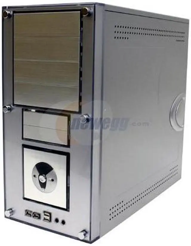 Alt view image 3 of 17 - Linkworld B319-C9928-P4 WNDW Silver Steel ATX Mid Tower Computer Case 400W Power Supply