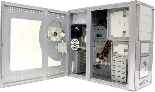 Alt view image 5 of 17 - Linkworld B319-C9928-P4 WNDW Silver Steel ATX Mid Tower Computer Case 400W Power Supply