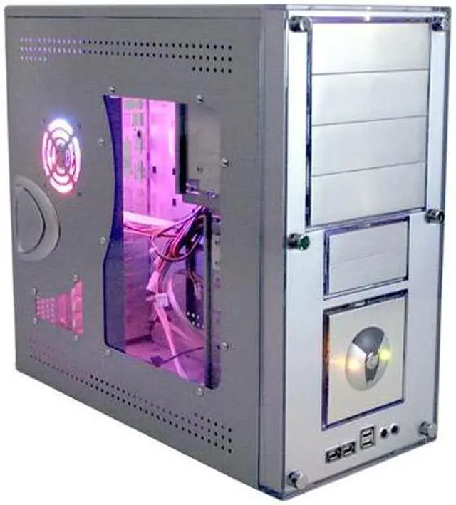 Main image of Linkworld B319-C9928-P4 WNDW Silver Steel ATX Mid Tower Computer Case 400W Power Supply