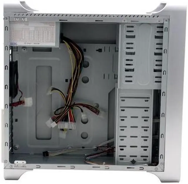 Alt view image 7 of 14 - Linkworld 431-06 C.2828 Silver SECC/SGCC rustproof and galvanized steel available ATX Mid Tower Computer Case 500W Power Supply