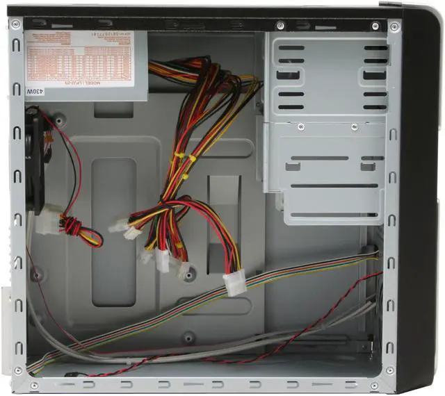 Alt view image 10 of 15 - Linkworld 437-01-C2229 Black/ Champaign Gold Steel Micro ATX Mini Tower Computer Case 430W Power Supply