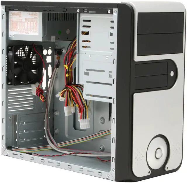 Alt view image 11 of 15 - Linkworld 437-01-C2229 Black/ Champaign Gold Steel Micro ATX Mini Tower Computer Case 430W Power Supply