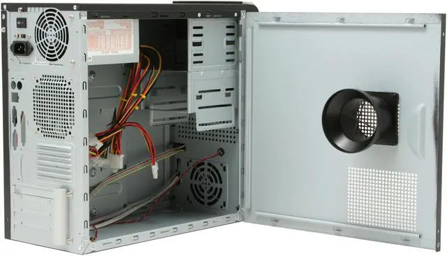 Alt view image 13 of 15 - Linkworld 437-01-C2229 Black/ Champaign Gold Steel Micro ATX Mini Tower Computer Case 430W Power Supply
