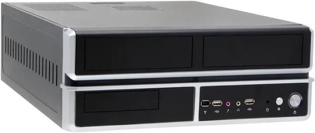 Main image of Linkworld Black body/ Silver strip Steel 6280-01 Micro ATX Media Center / HTPC Case