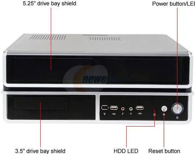 Alt view image 3 of 12 - Linkworld Black body/ Silver strip Steel 6280-01 Micro ATX Media Center / HTPC Case