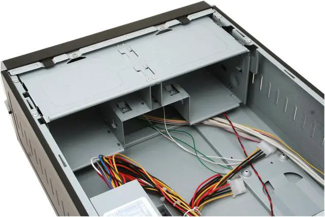 Alt view image 9 of 12 - Linkworld Black body/ Silver strip Steel 6280-01 Micro ATX Media Center / HTPC Case