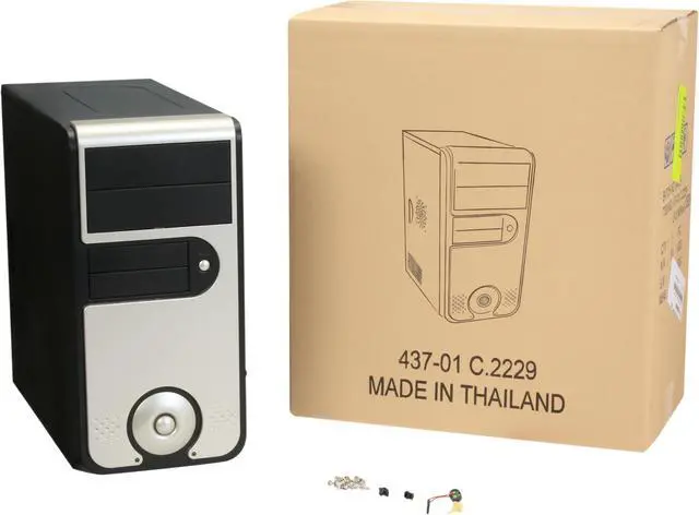 Alt view image 11 of 11 - Linkworld 43701-229FU Black/ Champaign Gold Steel Micro ATX Mini Tower Computer Case