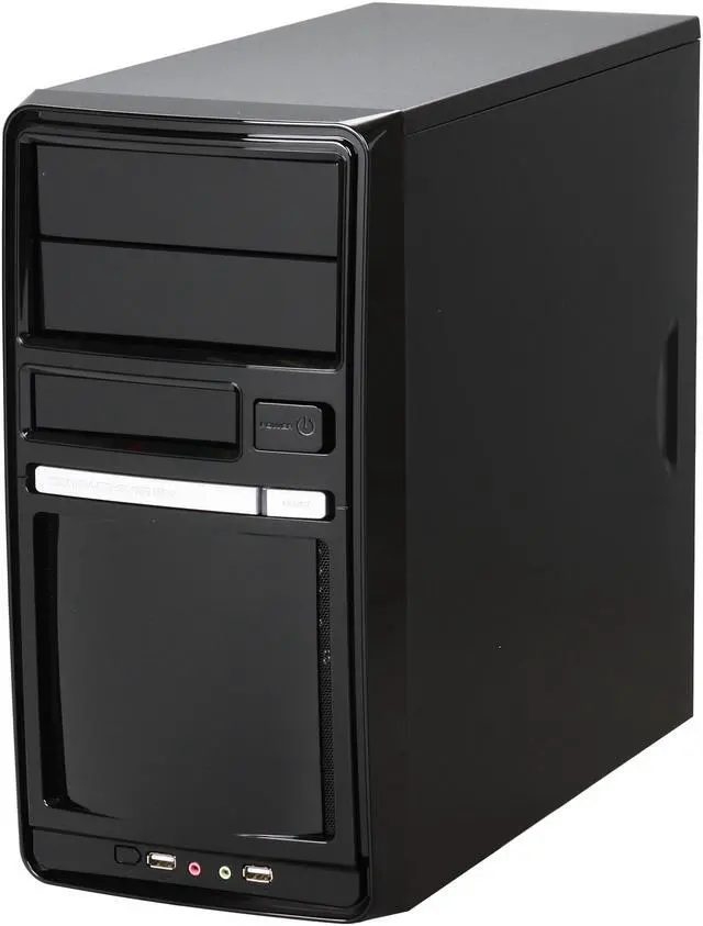 Alt view image 3 of 9 - Linkworld 43706-228FU+P04 Black Steel Micro ATX Mid Tower Computer Case 430W Power Supply