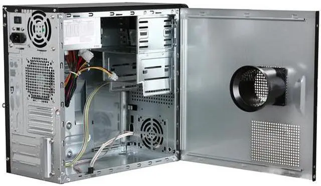 Alt view image 5 of 9 - Linkworld 43706-228FU+P04 Black Steel Micro ATX Mid Tower Computer Case 430W Power Supply