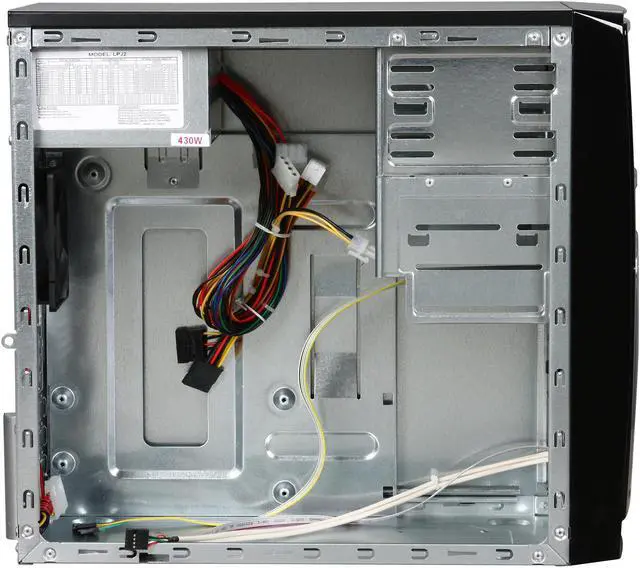 Alt view image 6 of 9 - Linkworld 43706-228FU+P04 Black Steel Micro ATX Mid Tower Computer Case 430W Power Supply