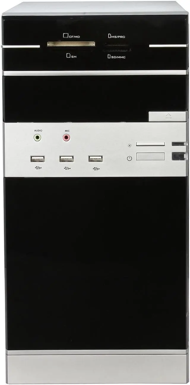 Alt view image 2 of 9 - Linkworld 727-08-2128FU+p04 Black/White Micro ATX Mini Tower Computer Case 430W Power Supply
