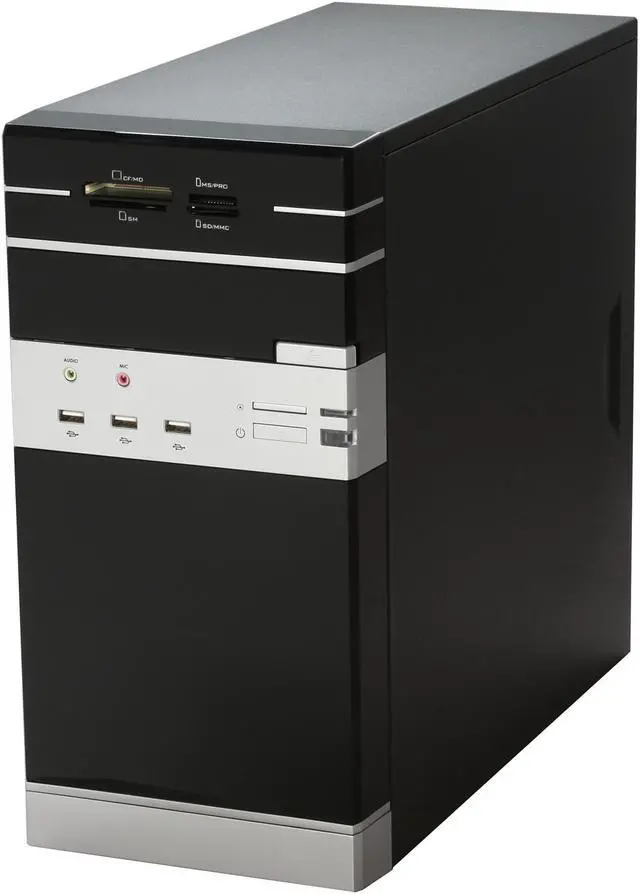 Alt view image 3 of 9 - Linkworld 727-08-2128FU+p04 Black/White Micro ATX Mini Tower Computer Case 430W Power Supply