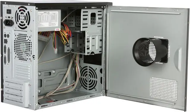 Alt view image 5 of 9 - Linkworld 727-08-2128FU+p04 Black/White Micro ATX Mini Tower Computer Case 430W Power Supply