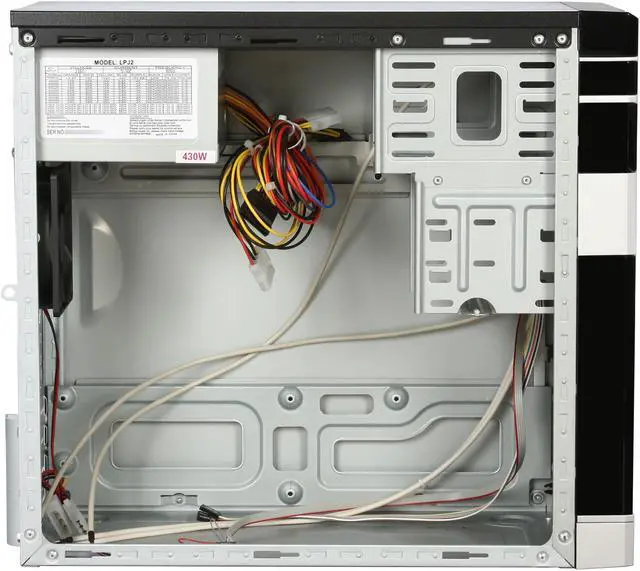 Alt view image 6 of 9 - Linkworld 727-08-2128FU+p04 Black/White Micro ATX Mini Tower Computer Case 430W Power Supply