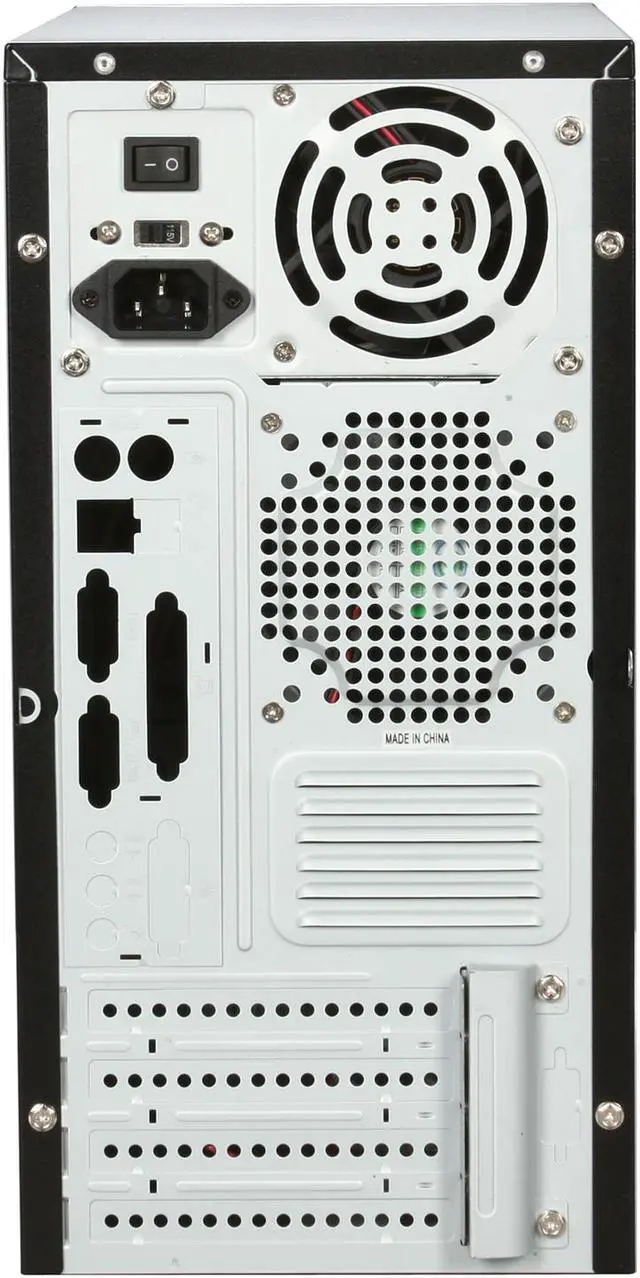 Alt view image 8 of 9 - Linkworld 727-08-2128FU+p04 Black/White Micro ATX Mini Tower Computer Case 430W Power Supply