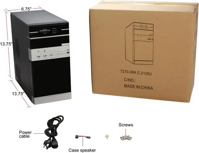 Alt view image 9 of 9 - Linkworld 727-08-2128FU+p04 Black/White Micro ATX Mini Tower Computer Case 430W Power Supply