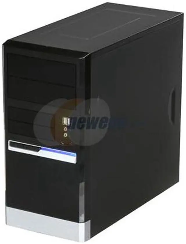 Alt view image 3 of 9 - Linkworld 43716-128FU+P04 black/silver Steel Micro ATX Mini Tower Computer Case 430W Power Supply