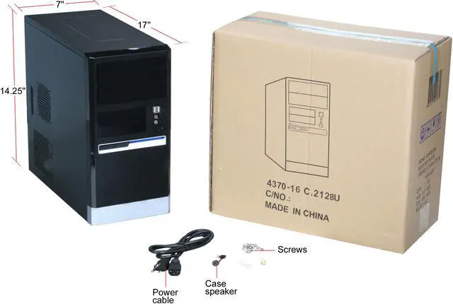Alt view image 9 of 9 - Linkworld 43716-128FU+P04 black/silver Steel Micro ATX Mini Tower Computer Case 430W Power Supply