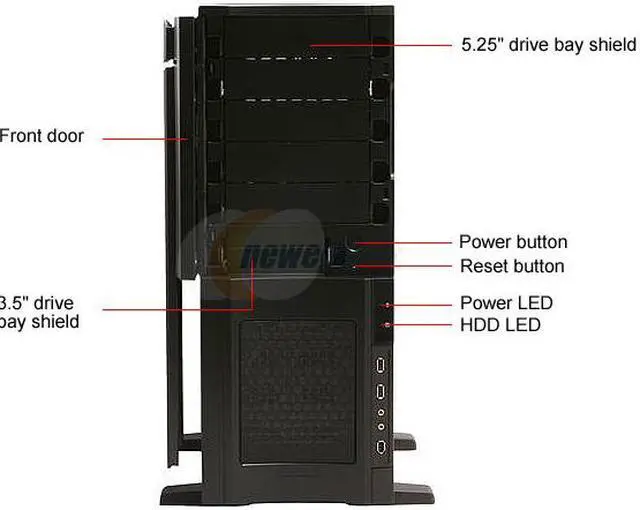 Alt view image 3 of 15 - iStarUSA Nitro Ax S-10000B Black Aluminum Front panel / 1.0mm SECC/SGCC chassis ATX Full Tower Computer Case