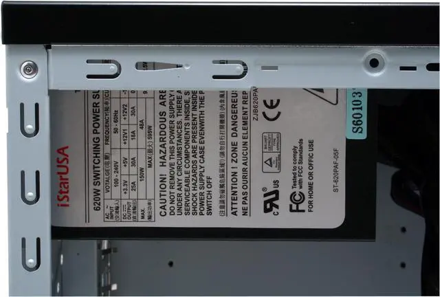 Alt view image 9 of 15 - iStarUSA S-8-BPU340-620w Black 1.0mm SECC/SGCC (chassis) ATX Mid Tower Computer Case 620W Power Supply
