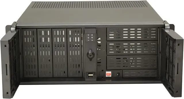 Alt view image 2 of 7 - iStarUSA D-407PL Black Steel 4U Rackmount Compact Stylish Server Case 7 External 5.25" Drive Bays