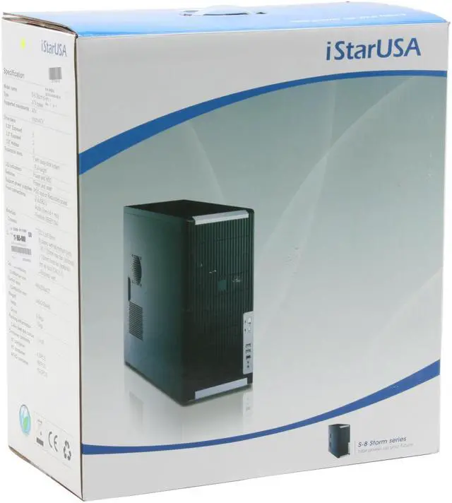 Alt view image 14 of 14 - iStarUSA S-8-H23-Blue Black Aluminum / Steel ATX Mid Tower Computer Case