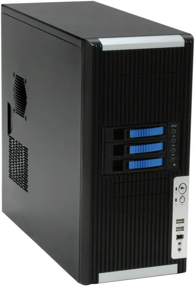 Main image of iStarUSA S-8-H23-Blue Black Aluminum / Steel ATX Mid Tower Computer Case
