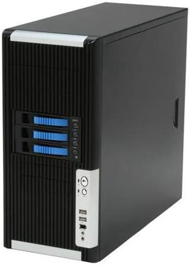Alt view image 2 of 14 - iStarUSA S-8-H23-Blue Black Aluminum / Steel ATX Mid Tower Computer Case