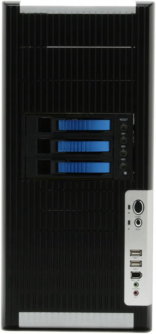 Alt view image 3 of 14 - iStarUSA S-8-H23-Blue Black Aluminum / Steel ATX Mid Tower Computer Case