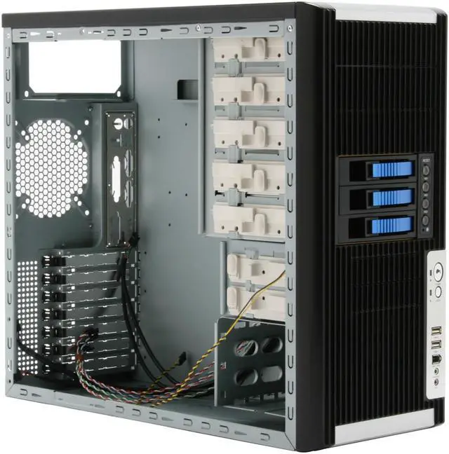 Alt view image 12 of 14 - iStarUSA S-8-H23-Blue Black Aluminum / Steel ATX Mid Tower Computer Case