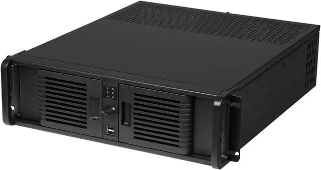 Main image of iStarUSA 3U Stylish Zinc-Coated Steel Rackmount Server Chassis Front-Mounted ATX Power Supply (D-300-PFS)