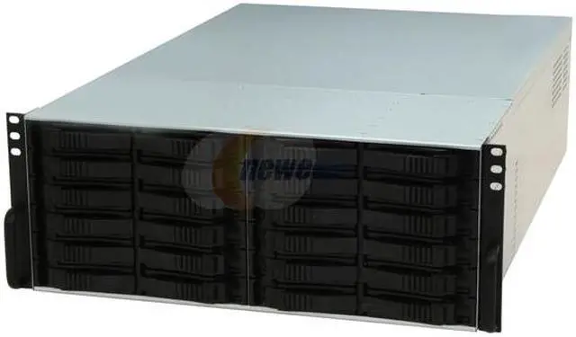 Main image of iStarUSA V4M24SA/1350N+1-BLACK Steel 4U Rackmount 24-Bay Storage Server Rackmount Chassis (Black Handle) 1350W Redundant
