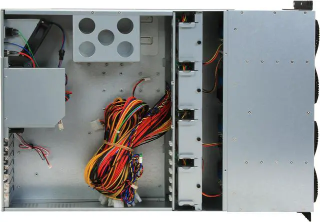 Alt view image 7 of 9 - iStarUSA V4M24SA/1350N+1-BLACK Steel 4U Rackmount 24-Bay Storage Server Rackmount Chassis (Black Handle) 1350W Redundant