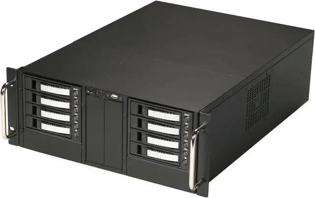 Main image of iStarUSA D-410-B8SA Silver Zinc-Coated Steel 4U Rackmount Server Case 4 External 5.25" Drive Bays