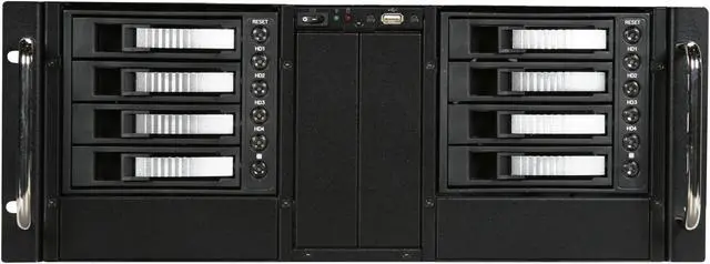 Alt view image 2 of 7 - iStarUSA D-410-B8SA Silver Zinc-Coated Steel 4U Rackmount Server Case 4 External 5.25" Drive Bays
