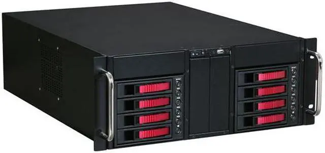 Main image of iStarUSA D-410-B8SA-RED Red Zinc-Coated Steel 4U Rackmount Server Case